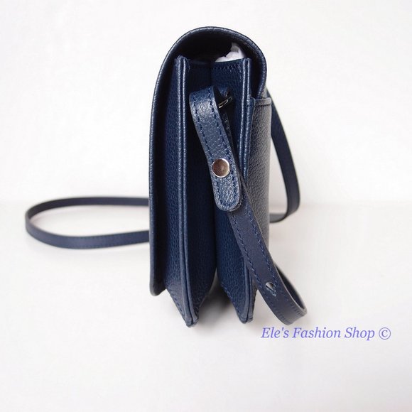 NWT LONGCHAMP Le Foulonne Small Leather Crossbody NAVY BLUE Authentic! - Picture 6 of 15